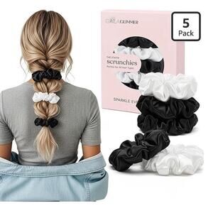 Scrunchies for Women No Damage Scrunchies for Thick Curly Hair High Stretch 5 Pk